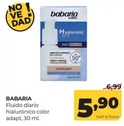 Alimerka babaria fluido diario hialurónico color adapt oferta