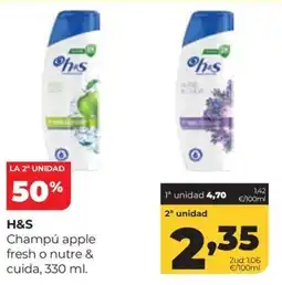 Alimerka H&s champú apple fresh o nutre & cuida oferta