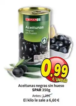 SPAR SPAR aceitunas negras sin hueso oferta
