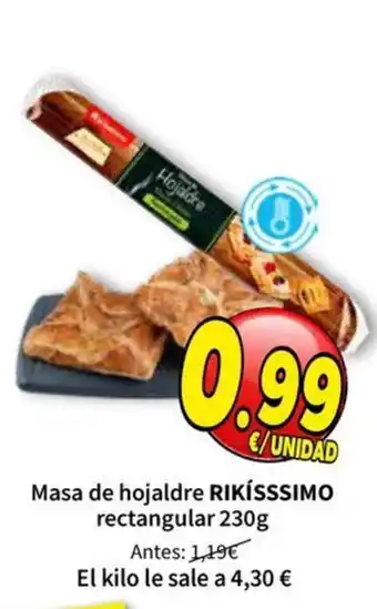 Rikíssimo masa de hojaldre rectangular