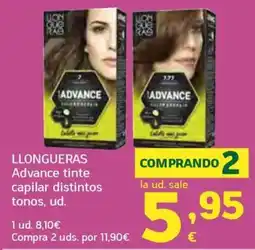 HiperDino Llongueras advance tinte capilar distintos tonos oferta
