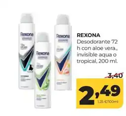 Alimerka Rexona desodorante 72 h con aloe vera, invisible aqua o tropical oferta