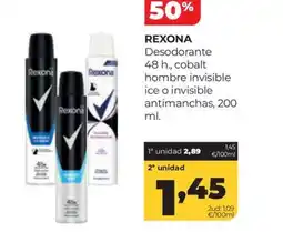 Alimerka Rexona desodorante 48 h, cobalt hombre invisible ice o invisible antimanchas oferta