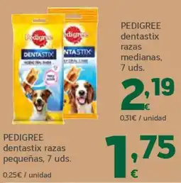 HiperDino Pedigree dentastix razas medianas oferta