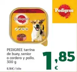 HiperDino Pedigree tarrina de buey, senior o cordero y pollo oferta