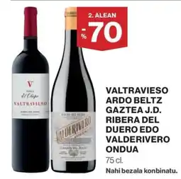 El Corte Inglés Valtravieso Ardo Beltz Gaztea J.D. Ribera del Duero Edo Valderivero Ondua oferta