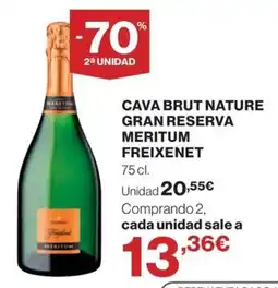 El Corte Inglés Freixenet cava brut nature gran reserva oferta