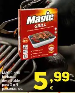 HiperDino Magic grill barbacoa desechable para 3 o 4 personas oferta