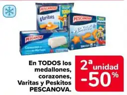 Carrefour Market Pescanova medallones corazones varitas peskitos oferta