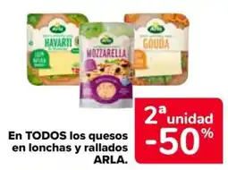 Carrefour Market Arla quesos en lonchas y rallados oferta