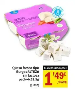 SPAR Queso fresco tipo Burgos ALTEZA sin lactosa oferta