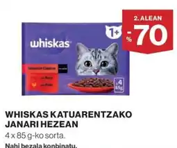 El Corte Inglés Whiskas katuarentzako janari hezean oferta