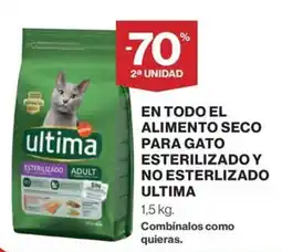 El Corte Inglés Ultima en todo el alimento seco para gato esterilizado y no esterilizado oferta