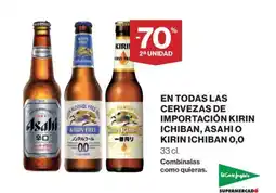 El Corte Inglés Kirin Ichiban, Asahi o Kirin Ichiban 0,0 oferta