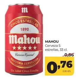Alimerka Mahou cerveza 5 estrellas oferta
