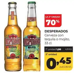 Alimerka Desperados cerveza con tequila o mojito oferta