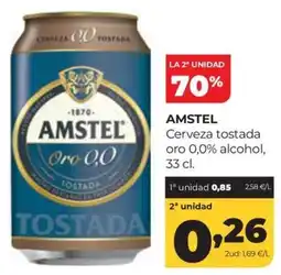 Alimerka Amstel cerveza tostada oro 0,0% alcohol oferta