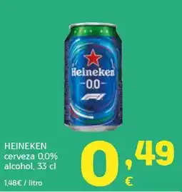 HiperDino Heineken cerveza 0,0% alcohol oferta
