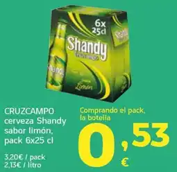 HiperDino Cruzcampo Shandy sabor limón oferta