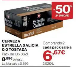 El Corte Inglés Estrella Galicia 0,0 Tostada oferta