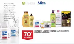 Hipercor Mixa en todos los productos garnier oferta