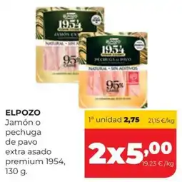 Alimerka Elpozo jamón o pechuga de pavo extra asado premium 1954 oferta