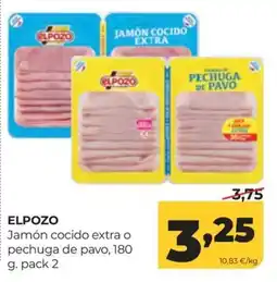 Alimerka Elpozo jamón cocido extra o pechuga de pavo oferta