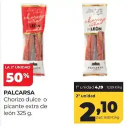 Alimerka Palcarsa chorizo dulce o picante extra de león oferta