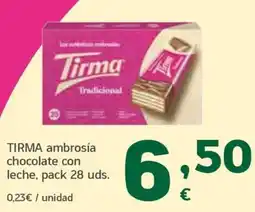 HiperDino Tirma ambrosía chocolate con leche oferta