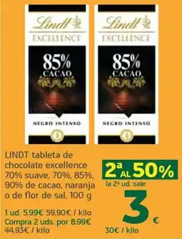 HiperDino Lindt tableta de chocolate excellence oferta