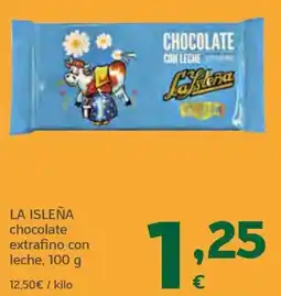 HiperDino La Isleña chocolate extrafino con leche oferta