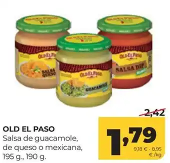 Alimerka Old el paso salsa de guacamole, de queso o mexicana oferta