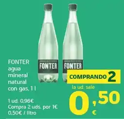 HiperDino Fonter agua mineral natural con gas oferta