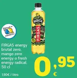 HiperDino Firgas energy brutal zero, mango zero energy o fresh energy radical oferta