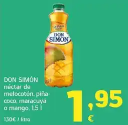 HiperDino Don Simón néctar de melocotón, piña-coco, maracuyá o mango oferta