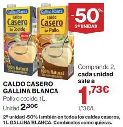 El Corte Inglés Gallina Blanca caldo casero oferta