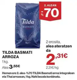 El Corte Inglés Tilda basmati arroz oferta
