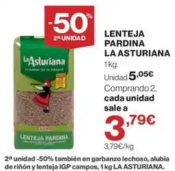 El Corte Inglés La Asturiana lenteja pardina oferta