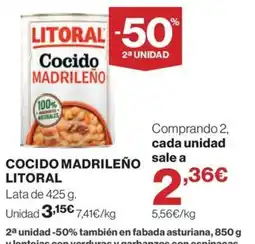 El Corte Inglés Litoral cocido madrileño oferta