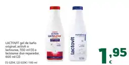 HiperDino Lactovit gel de baño original, activit o lactourea, 550 ml (1) o lactourea duo reparador, 600 ml (2) oferta