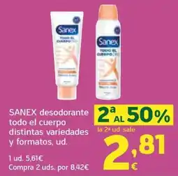 HiperDino Sanex desodorante todo el cuerpo oferta