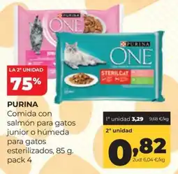 Alimerka Purina comida con salmón para gatos junior o húmeda para gatos esterilizados oferta