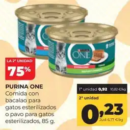 Alimerka Purina One comida con bacalao para gatos esterilizados o pavo para gatos esterilizados oferta