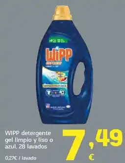 HiperDino Wipp detergente gel limpio y liso o azul oferta