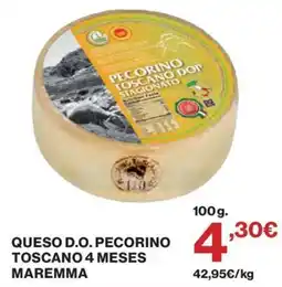 El Corte Inglés Queso d.o. pecorino toscano 4 meses maremma oferta