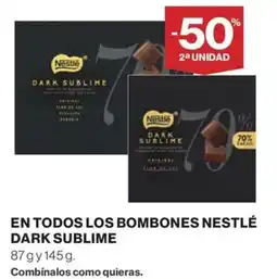 El Corte Inglés En todos los bombones nestlé dark sublime oferta