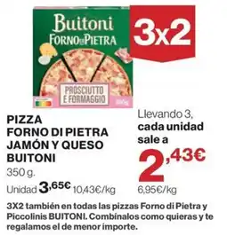 El Corte Inglés Buitoni pizza forno di pietra jamón y queso oferta