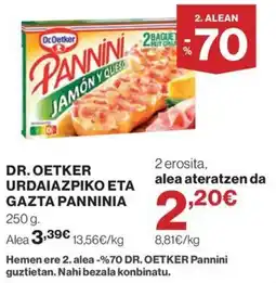 El Corte Inglés Dr. Oetker pannini jamón y queso oferta