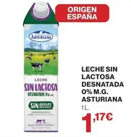 El Corte Inglés Asturiana leche sin lactosa desnatada oferta