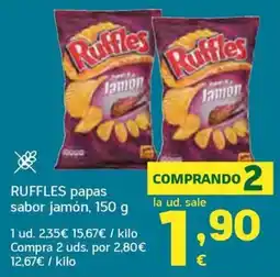 HiperDino Ruffles papas sabor jamón oferta